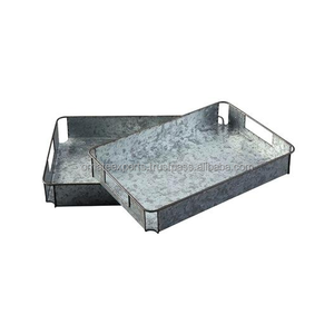 Bandeja metálica galvanizada personalizada de buena calidad al por mayor con asas - Product Image 1