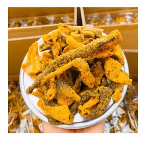 Dried Salmon Fish Skin Snack with Salted Egg Yolk - Best Taste from Vietnam Seafood Snacks Dried Food // Ms.Jennie