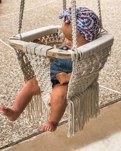 Columpio de macramé Bliss hecho a mano para bebés |   Columpio de macramé hecho a mano - Product Image 1