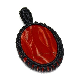 Collier pendentif en jaspe naturel, cabochon enveloppé, pièce maîtresse, cristal de guérison, bijou fantaisie, vente en gros - Product Image 1