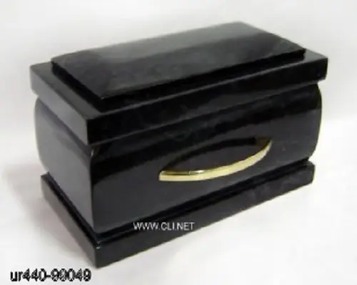 Cheap Price Marble Jet Black Casket Shaped Cremation Urns Urnas Urny