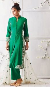 NEW---STYLISH & -UNIQUE-LONGUE-KURTA AVEC PANTALON POUR LA Fête-usure-robe avec applications pour la Fête/Mariage = 2021. - Product Image 2