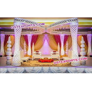 ของประดับเพชรทำจากผ้าสักหลาดสำหรับตกแต่งงานแต่งงานดีไซน์ใหม่ของชาวอินเดีย mandap งานแต่งงานดีไซน์ใหม่ - Product Image 1