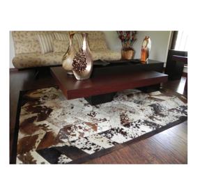 Cheveux faits à la main sur tapis en cuir de vachette véritable tapis décoratif en cuir pour la maison et le bureau à l'intérieur et à l'extérieur - Product Image 1