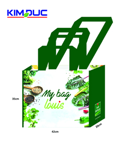 Bolsa de mano no tejida de PP reciclable, bolsa de compras de vino para exposición de supermercado, hecha en Vietnam, Material plástico para construcción de tuberías - Product Image 1