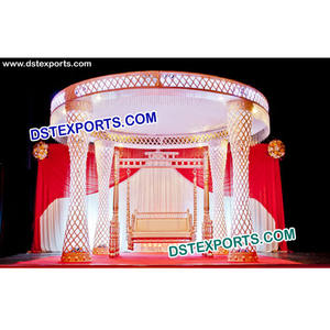 Mandril de cristal de cuatro pilares para boda, conjunto de mandril de cristal indio, diseño elegante - Product Image 1