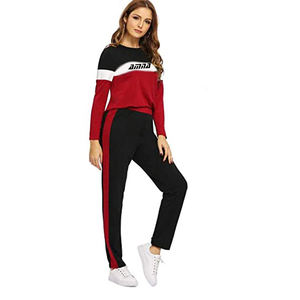 ชุดวอร์มทำจากผ้าฝ้ายสำหรับผู้หญิง,แบบสองสีแขนยาวสำหรับฤดูหนาว - Product Image 3