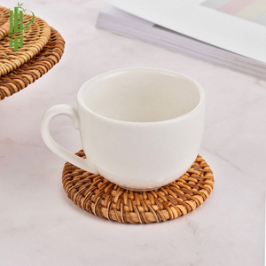 Posavasos y manteles individuales de ratán tejidos a mano de diseño rústico y novedoso con aislamiento para cerveza, vino y café, cocina, oficina, uso comercial - Product Image 2