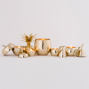 Wholesale Nordic Popular <b>Pineapple</b> and Pear Shaped Silver Nickle Home Decor Luxury Unique Metal Candle Vessel - Product Image 4