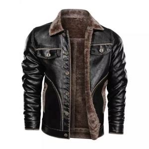 New Leather <b>Jacket</b> Bomber <b>Jacket</b> <b>Men</b> Leather <b>Jacket</b> 2021 - Product Image 5