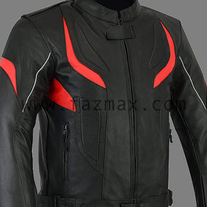 <b>Black</b> Cowhide Genuine Leather Biker <b>Jacket</b> Breathable and Windproof Sportswear Plus Size Motorcycle Leather <b>Jacket</b> - Product Image 2
