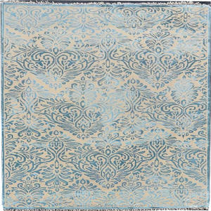 Tapis en laine et viscose noué à la main, design populaire, tapis d'intérieur fait à la main pour la maison, le salon, la chambre à coucher - Product Image 1