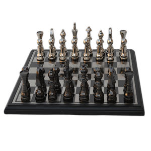 Adorable Design <b>Chess</b> Game With New Brightly Silver and Black Colored Finishing Awesome Design <b>Chess</b> Game Players - Product Image 5