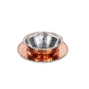 Plaque de chargeur couleur cuivre en acier inoxydable forme ronde faite à la main sous les plaques pour la maison et les restaurants - Product Image 3