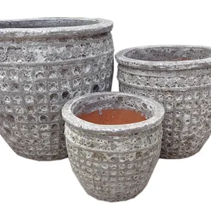 Jardinières émaillées-grande poterie émaillée bleue-pot de jardin en céramique d'extérieur-pots de fleurs bon marché du Vietnam Pots de jardin de plantes