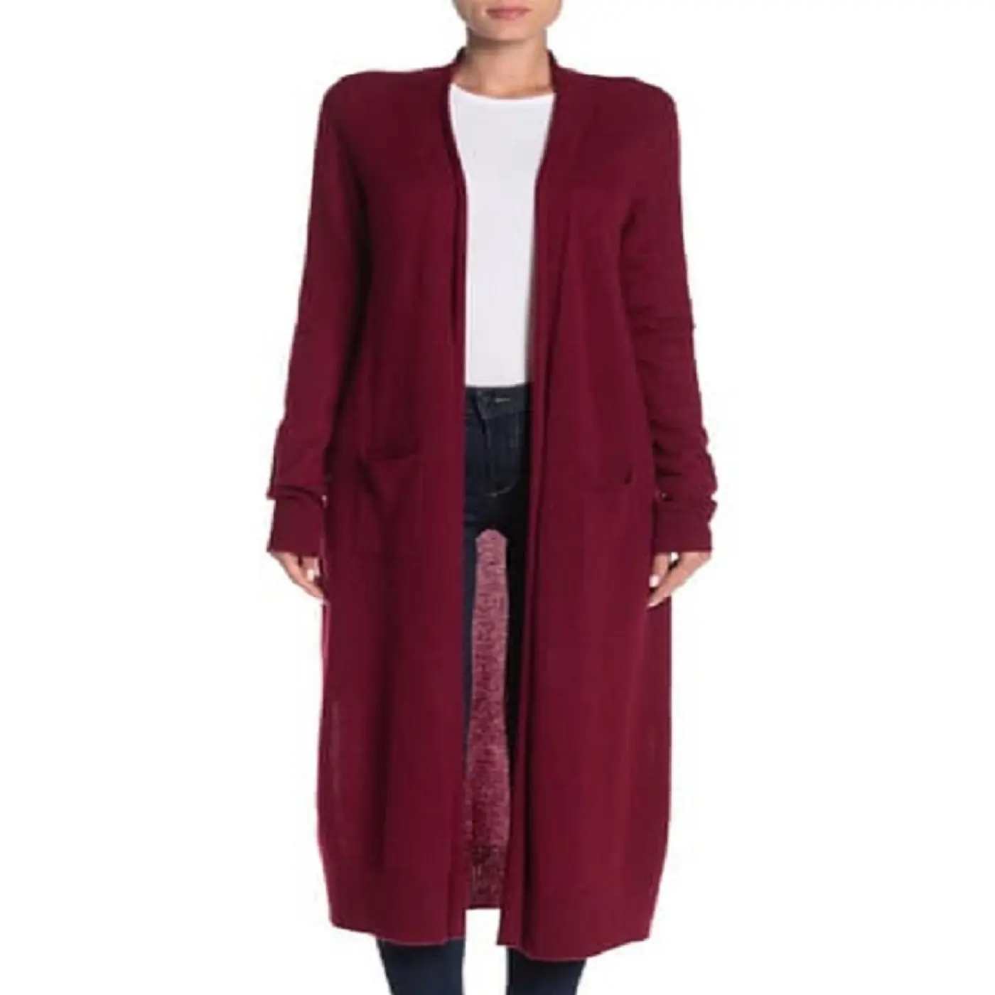 Quick Dry Soft Breathable Women X-long Ladies Open Cardigan with pocket