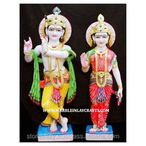 Statue en marbre Krishna, magnifique Radha - Product Image 1