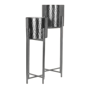 Jardinière en métal couleur or pour décoration intérieure et extérieure, jardinière à fleurs avec support en fer forgé à vendre - Product Image 3