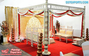 Mandap traditionnel indien, pour décoration de mariage, construction du Grand mandala indien, idéal pour la cérémonie de mariage - Product Image 5