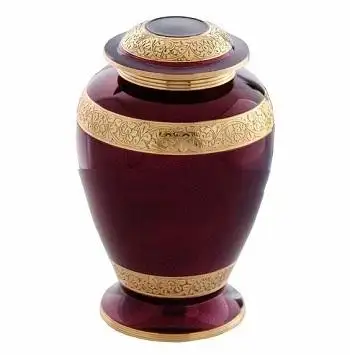 Gold Band Crematorium Urns High Quality Keepsake Cremation Urn Popular Design Brass Cremation Urn For Pet