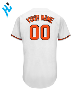 Camiseta de Béisbol Sublimada Personalizada para Hombre, Blanca y Naranja, Número 00, Transpirable, Manga Corta, Corte Regular, Tirantes en X, Poliéster/Algodón, 320g - Product Image 3