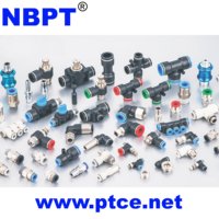 Vanne à bille pneumatique mâle NBPT à raccordement rapide BVC avec tube à pousser pour application gaz, personnalisation OEM prise en charge, usage général