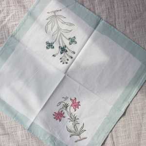 ดอกไม้บล็อกมือพิมพ์ผ้าฝ้ายอินเดียเสื่อตารางดอกไม้และผ้าเช็ดปากชุด6ผ้าเช็ดปากและ6เสื่อ - Product Image 4