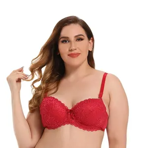 Cheap Lady Open Cup Padded Quarter Cup Sex 1 4 Cup Plus Size Bra Panty Sets