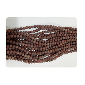 Perles de pierres précieuses givrées personnalisées, noires, argentées et brunes, perles rondes de 6 mm pour la fabrication de bijoux, taille échantillon - Product Image 1