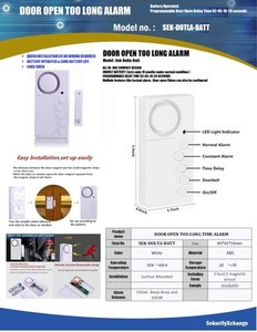 Chất lượng cao cấp inbuilt Loud buzzer cửa Ajar hệ thống báo động Pin hoạt động an ninh nhà để ngăn chặn trái phép nhập/Xuất Cảnh - Product Image 5