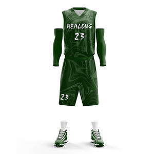 Camiseta de baloncesto verde de alta calidad personalizada, el mejor diseño con sublimación, transpirable y de talla grande, logotipo y diseño personalizados - Product Image 1