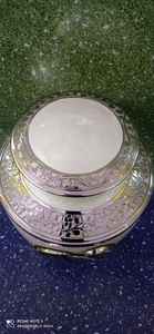 BRASS ANGEL PRAYING ENGRAVED WHITE CREMATION URN <b>FUNERAL</b> <b>SUPPLIES</b> Brassworld India - Product Image 4