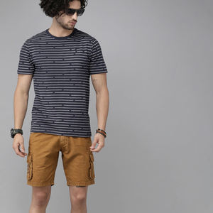 Pantalones cortos de verano para hombre, estilo urbano, 4 bolsillos, vaqueros de algodón, pantalones cortos cargo con bolsillos laterales y traseros. - Product Image 4