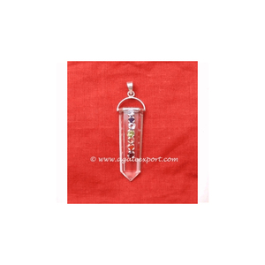 Cristal cuarzo 7 Chakra facetado colgante - Product Image 2
