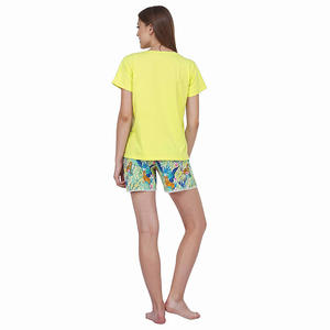 Conjunto de verano para mujer, camiseta informal con pantalón corto, talla grande, para dormir - Product Image 2