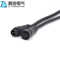 Connecteur de câble étanche M12 2 broches mâle-femelle avec LED et moulage intégré