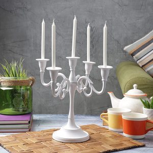 Candelabro de aluminio con flores - Product Image 4