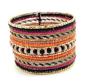 Pulseras abiertas de moda para mujer, joyería Bohemia hecha a mano con cuentas de semillas multicapa, accesorios de moda de la India - Product Image 6