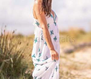 Traditionnel Suzani broder Maxi robe femmes Relax Fit Boho bretelles Spaghetti avec séquence travail décoration Vintage Maxi robe - Product Image 3