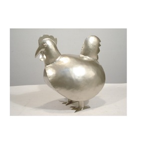 Statue de jardin de poule en métal fermier en aluminium - Product Image 3