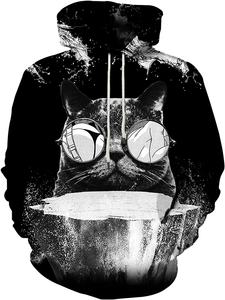 เสื้อสวมหัวมีฮู้ดสำหรับผู้ชายผ้าโพลีเอสเตอร์ฟอกสี3D พิมพ์ลายอนิเมะทรงโอเวอร์ไซส์ OEM สั่งผลิตโลโก้ - Product Image 4