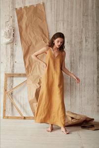 Square Collar Sleeveless Floor-Length Linen Casual <b>Boho</b> Loose Fit Solid Color Breathable <b>Summer</b> Women's <b>Dress</b> Plain Dyed Woven - Product Image 5