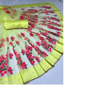 Vêtement Ethnique Vêtement de Fête Traditionnel Indien Broderie Saree en Soie avec Blouse ApparelGarment - Product Image 1