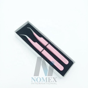 ชุดแหนบต่อขนตาเคลือบผงสีชมพูสำหรับเด็กทำจากสเตนเลสเกรดเกรด A + ขัดมันคุณภาพระดับพรีเมียม - Product Image 2