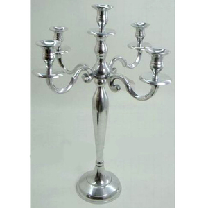 Candélabre à 5 bras en aluminium finition argentée forme personnalisée nouveau Design maison événement fête de mariage décoration modèle centres de table - Product Image 1