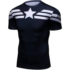 Protector de sarpullido para surfear para hombre, protector anti-uv de manga corta, multicolor, logo personalizado - Product Image 1