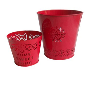 Metal <b>Red</b> Votive Holder Round Shape - Product Image 1