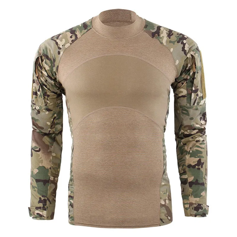 Men tactical soldiers combat long sleeve camouflage hiking shirts paintball t shirt