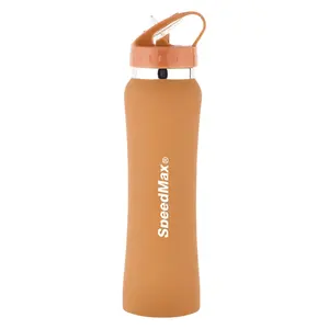 Single Wall Stainless Steel Metal Sports Drink Water Bottle Carrying Loop Larger Capacity 750ML For Hiking Outdoor Drinking