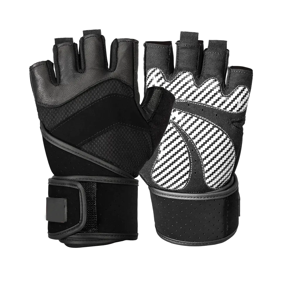 Customized OEM Amazon Manufacturer Men Weight lifting Gym gloves full finger grey And Black